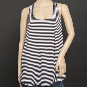Calia Black/White Striped Racerback Tank XL